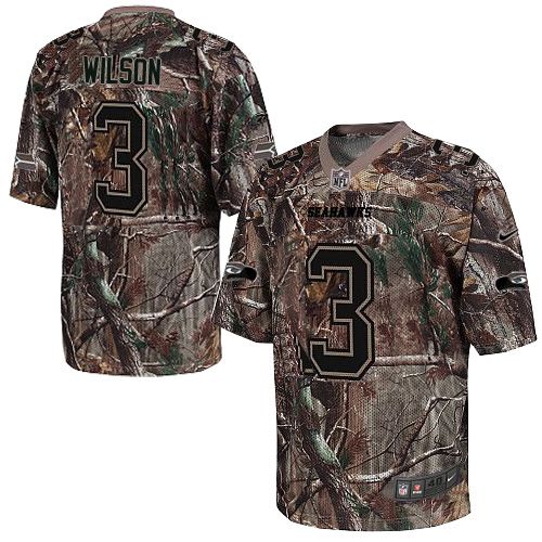 Men's Limited Russell Wilson Nike Jersey Camo - #3 Realtree NFL Seattle Seahawks